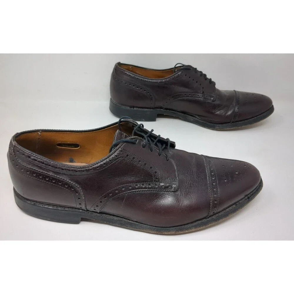 Allen Edmonds Sanford 5277 Burgundy‎ Cap Toe Oxford Dress Shoes Men's Size 11 B